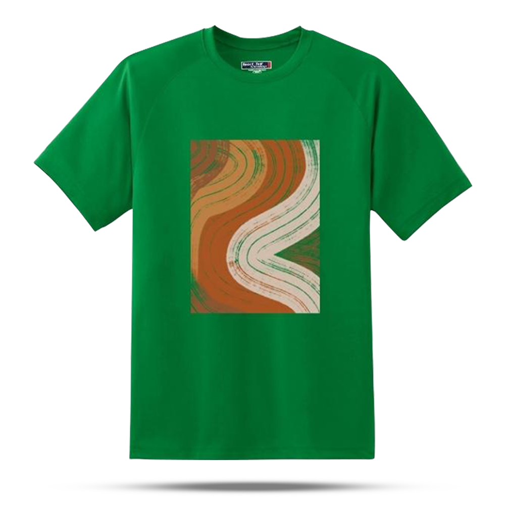 Cotton Round Neck Half Sleeve T-Shirt for Men - Green - W-GR-006