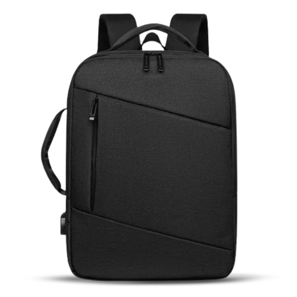 Nylon Polyester Multifunctional Laptop Bag - Black