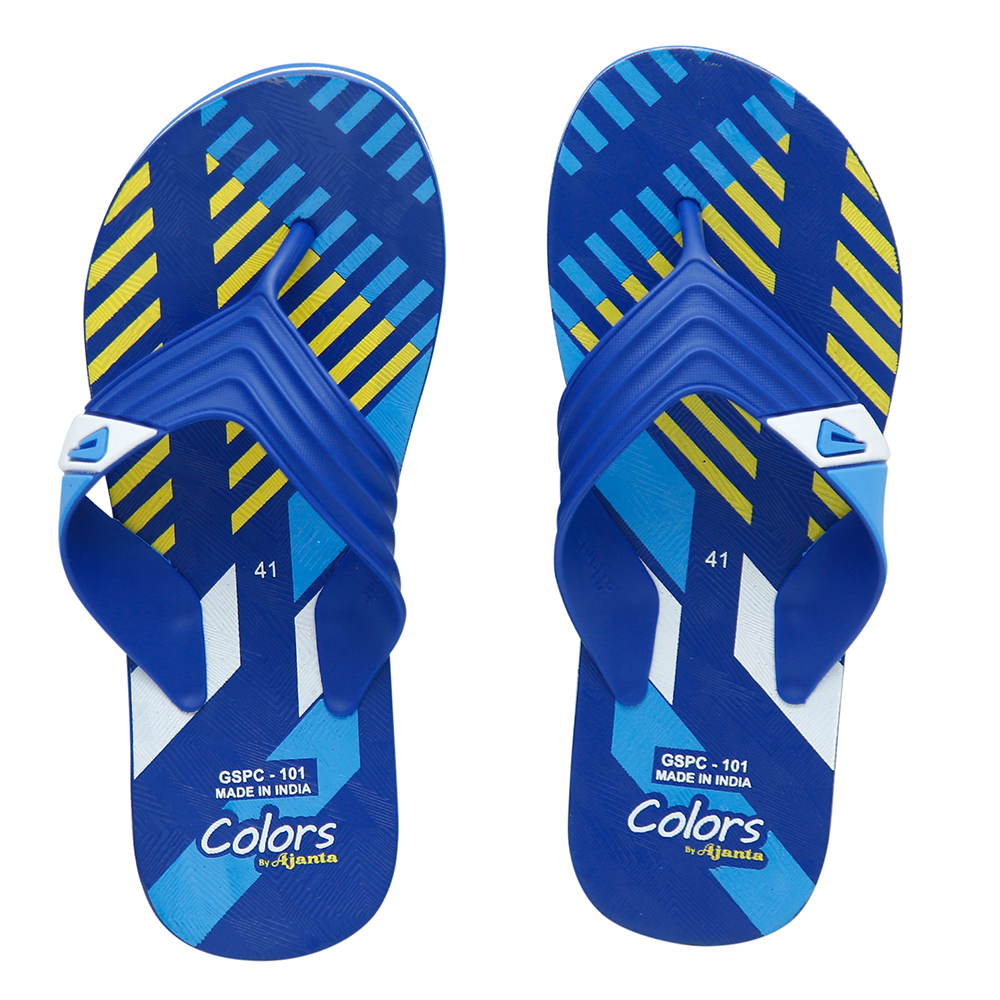 Ajanta Colors PVC Hawai Printed Sandal For Men - Blue - GSPC 101