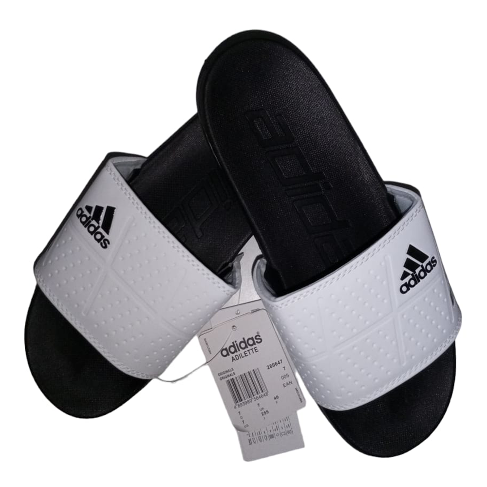 Black and white discount slippers