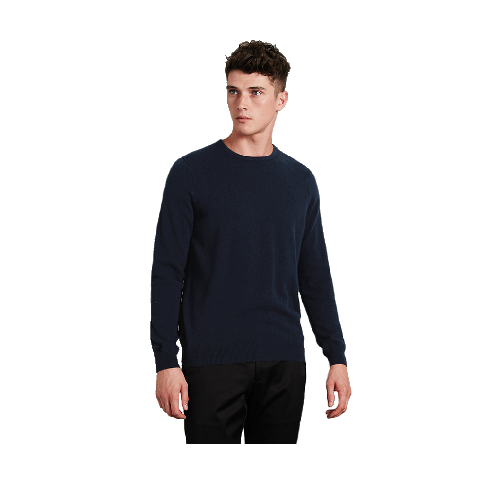 Woolen Full Sleeve Round Neck Sweater For Men - J-43 - Black