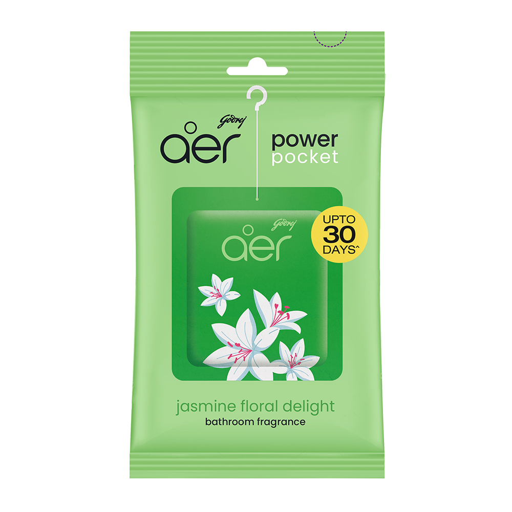 Godrej Aer Power Pocket Jasmin Floral Delight Bathroom Fragrance - 10gm