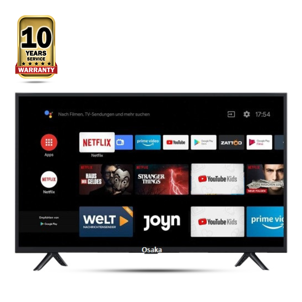 Osaka Double Glass Android HD LED Tv - 32 Inch - Black