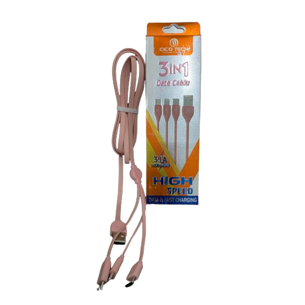 CICO TECH 3 In 1 Charging Cable - Pink