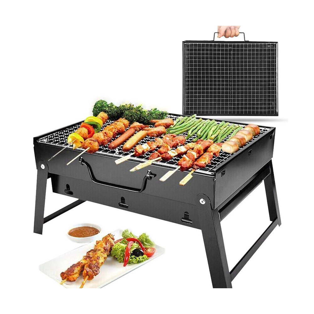 Portable BBQ Charcoal Barbecue Grill Machine Black