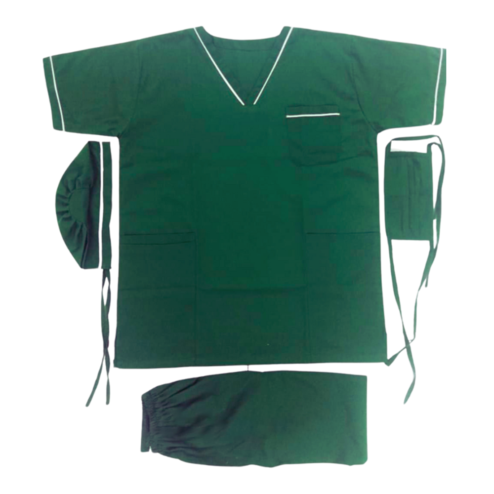 Cotton Apron for Students And Doctors - Dark Green - Apron 202410