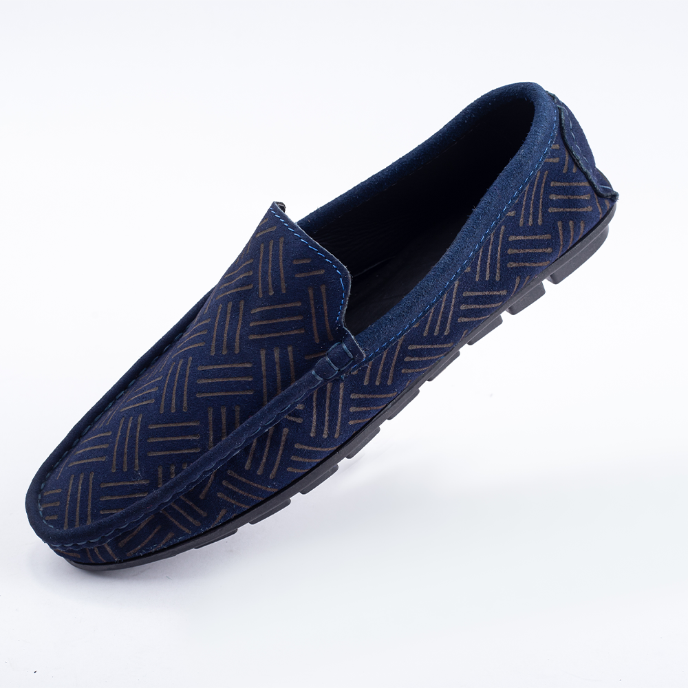 Reno Leather Loafer Shoes For Men - Blue - RL3071