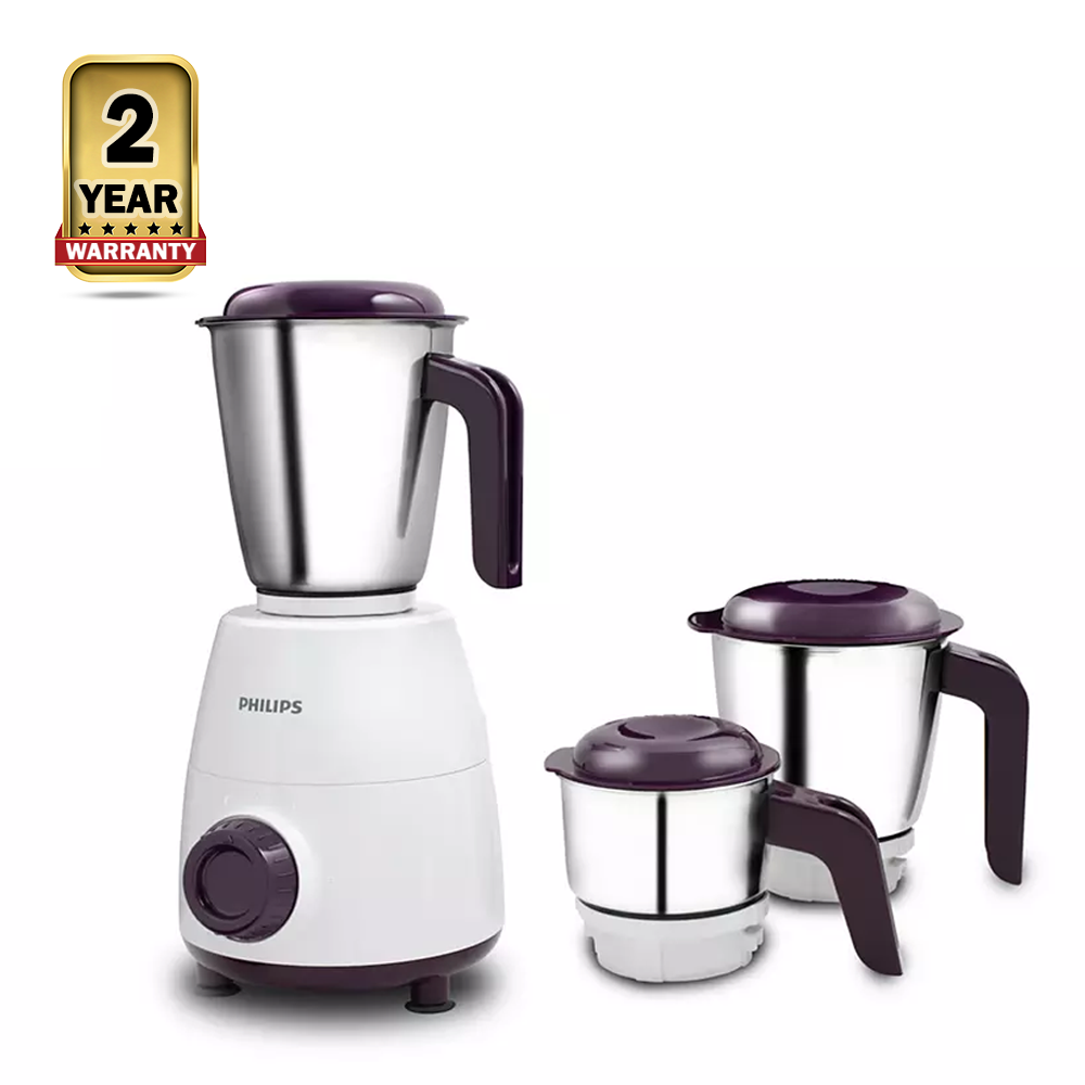 Philips HL7505 Juicer Mixer Grinder - 500W - White and Purple