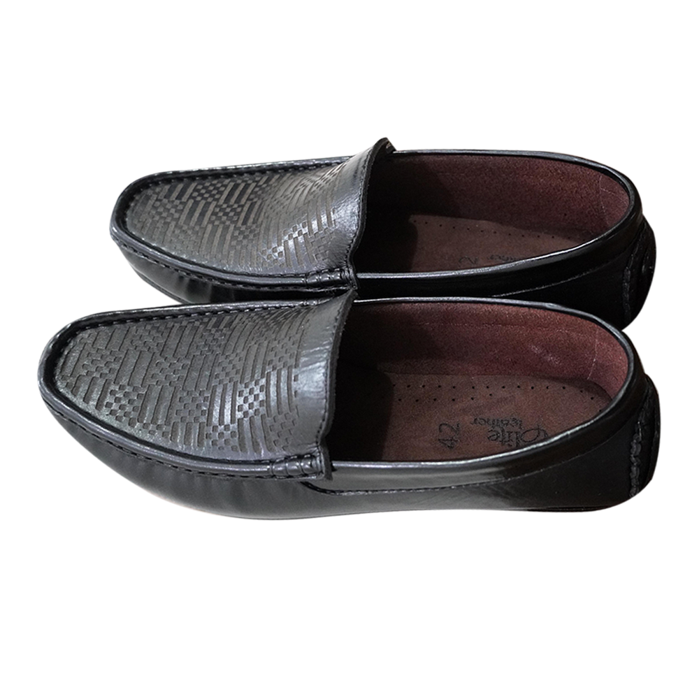 Elite Leather Loafer Shoes For Men - Black - FL 2000