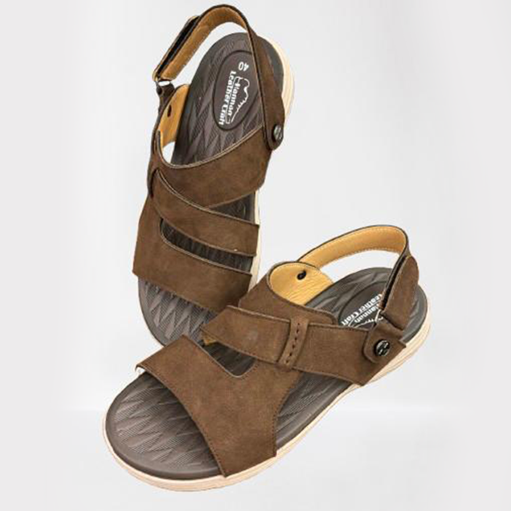 Leather Sandal For Men - Chocolate - SN6