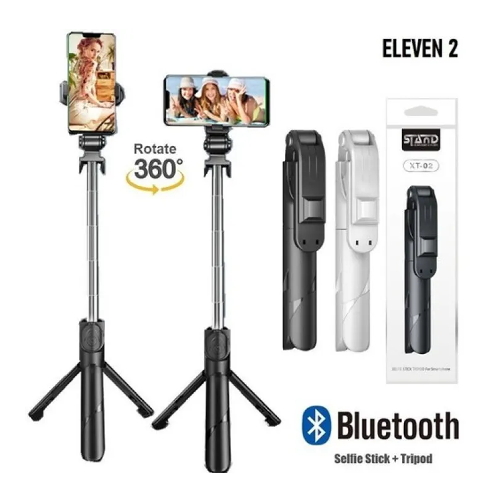 Xt02 Flexible Selfie Stick Tripod Stand Black