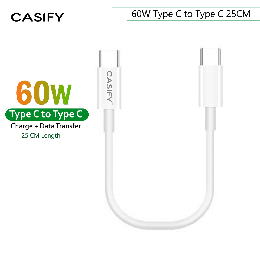 CASIFY X3 Type C to Type C Fast Charging - 60W - White