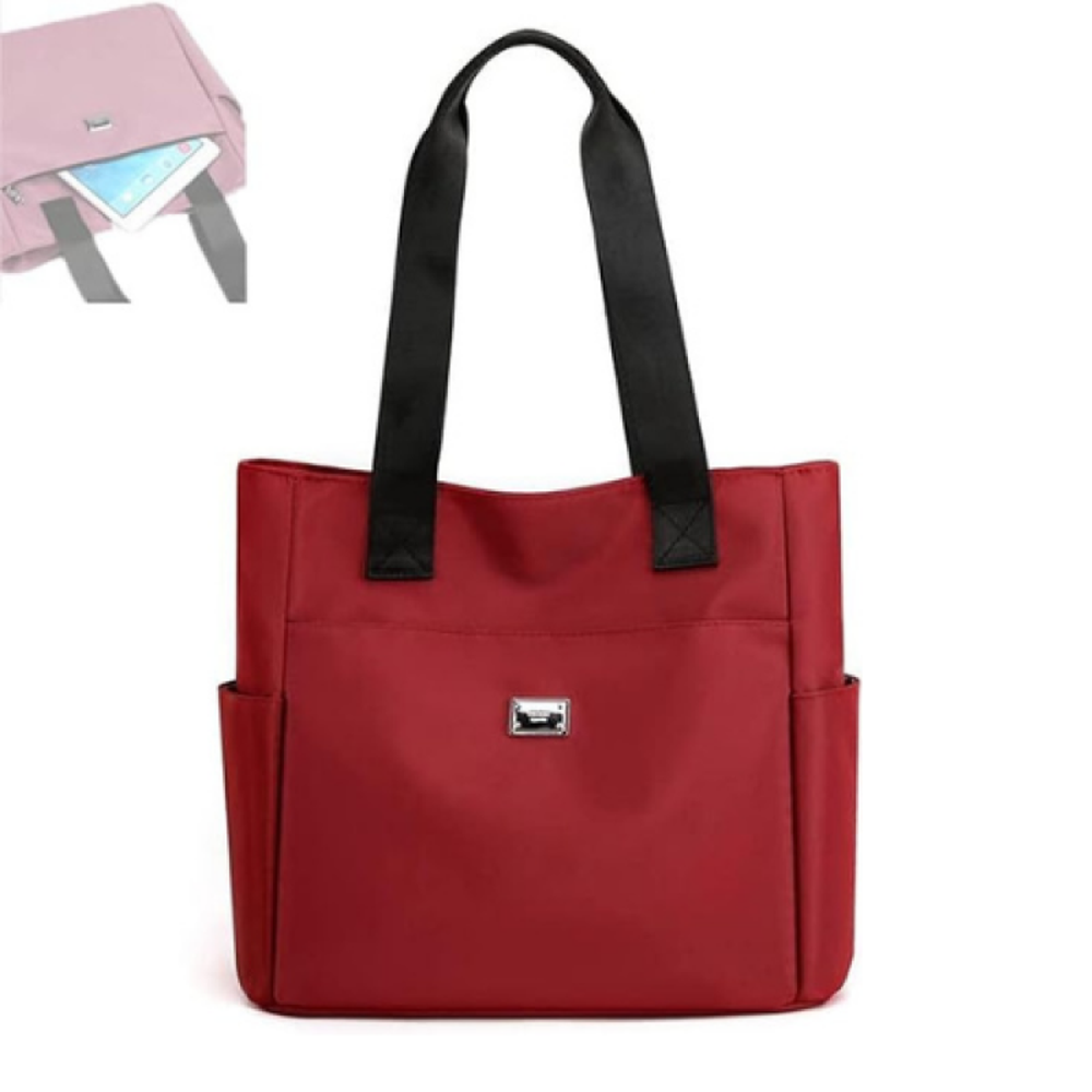 Nylon Shoulder Bag - Maroon - 684