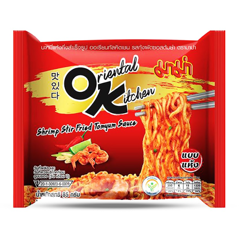 Mama Oriental Kitchen Shrimp STIR Fried Tom Yum Sauce Flavor Instant Noodles - 85gm - M148255