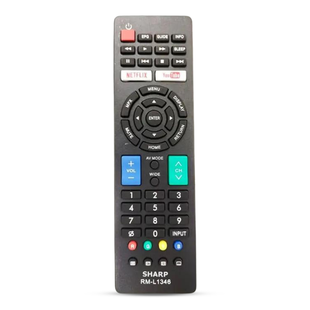 Sharp RM-L1346 LCD LED TV Remote - Black