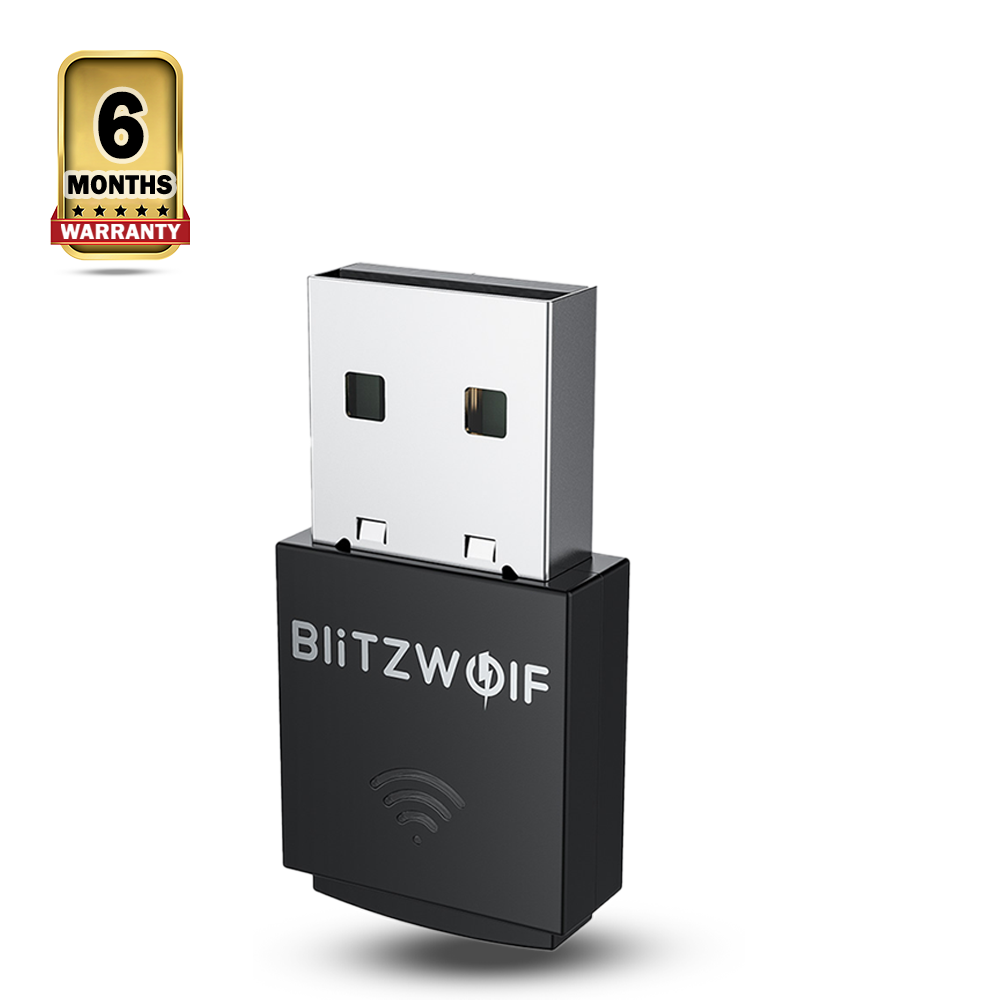 BlitzWolf BW-NET5 - USB 300Mbps Fast Speed Wi-Fi Adapter - Black