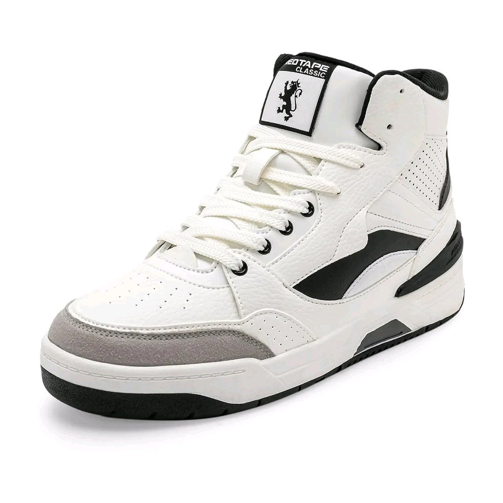 Redtape Premium Grade High-Top Sneakers for Men - White