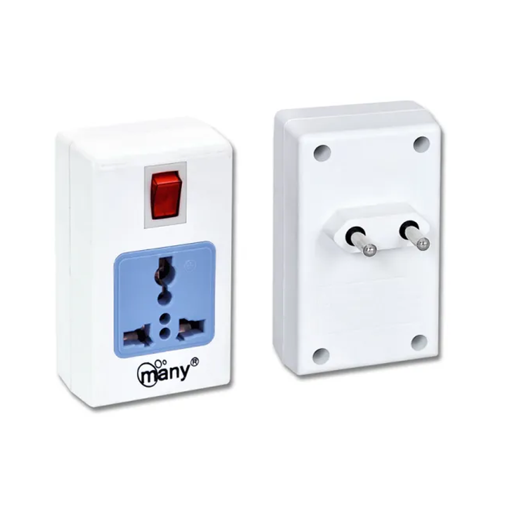 Many MTS-0016 Heavy Duty Travel Multiplug - White