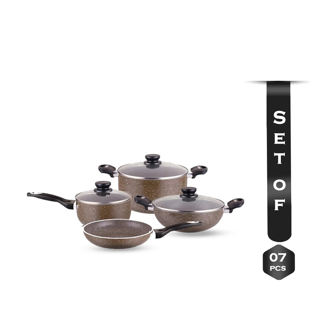 Set of 7 Pcs Disnie Marble Coated Induction Bottom Nonstick Cookware