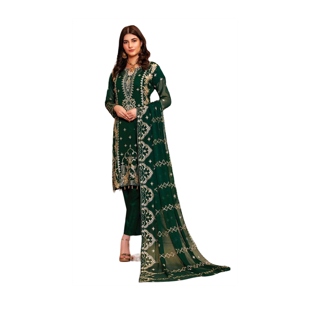 Pakistani Designed Gorgeous Party Wear - SK -297 - Green