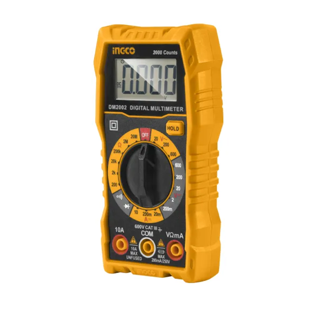 Ingco DM200 LCD Display Digital Multimeter - Yellow