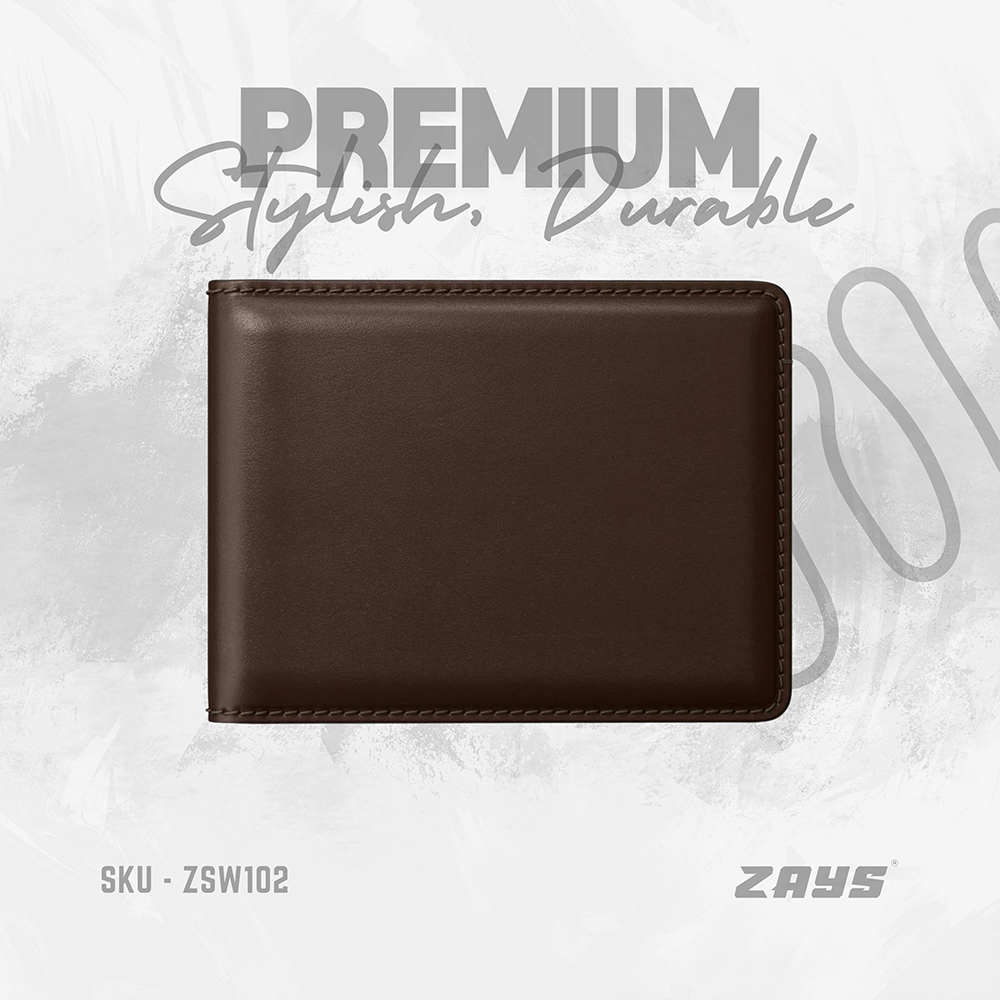 ZAYS Leather Handcrafted Bifold Wallet - Chocolate - ZSW102