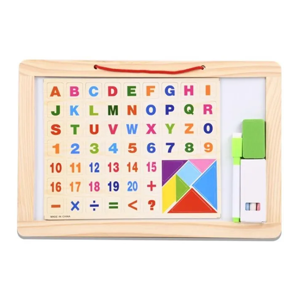 Magnetic Double Sided Wooden Play and Learning Board For Children 