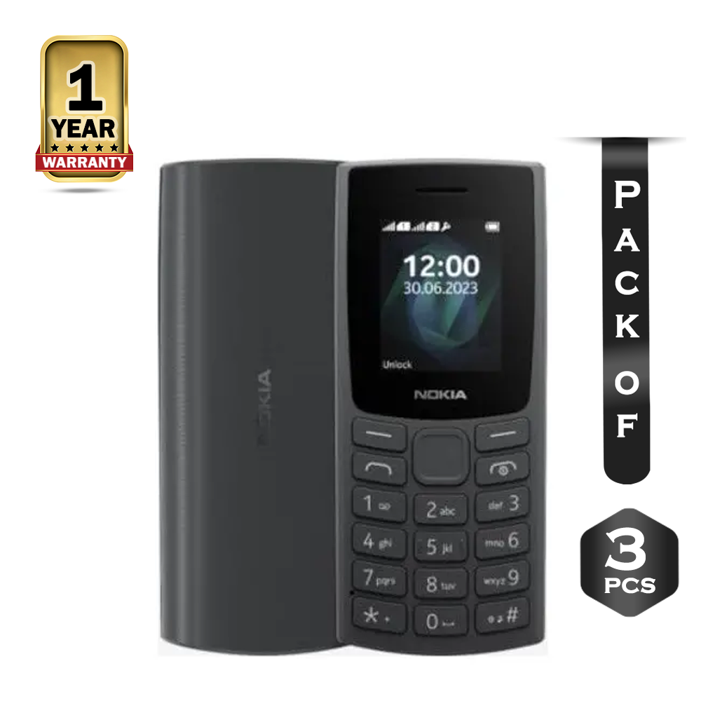 Pack of 3 Pcs Nokia 105 Feature Phone (2023) - Made in Vietnam