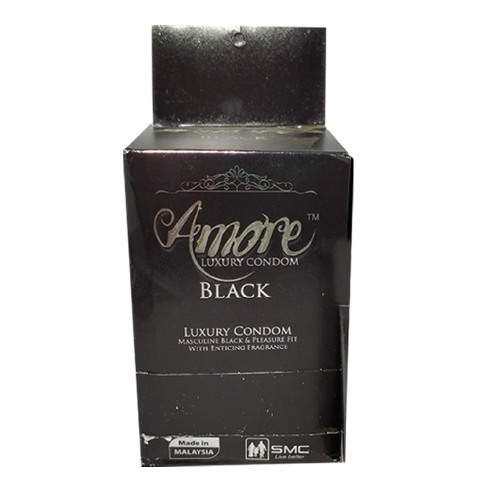 Amore Black Luxury Condom - 18 Pcs