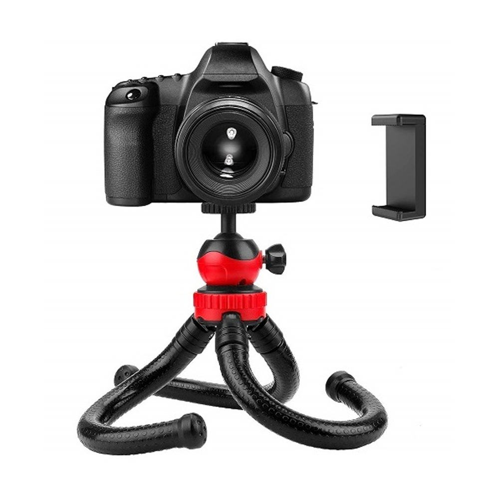 Ye Flexible Mini Travel Gorilla Pod With 360° Rotatable Ball Head And Mobile Holder For Cameras - Black