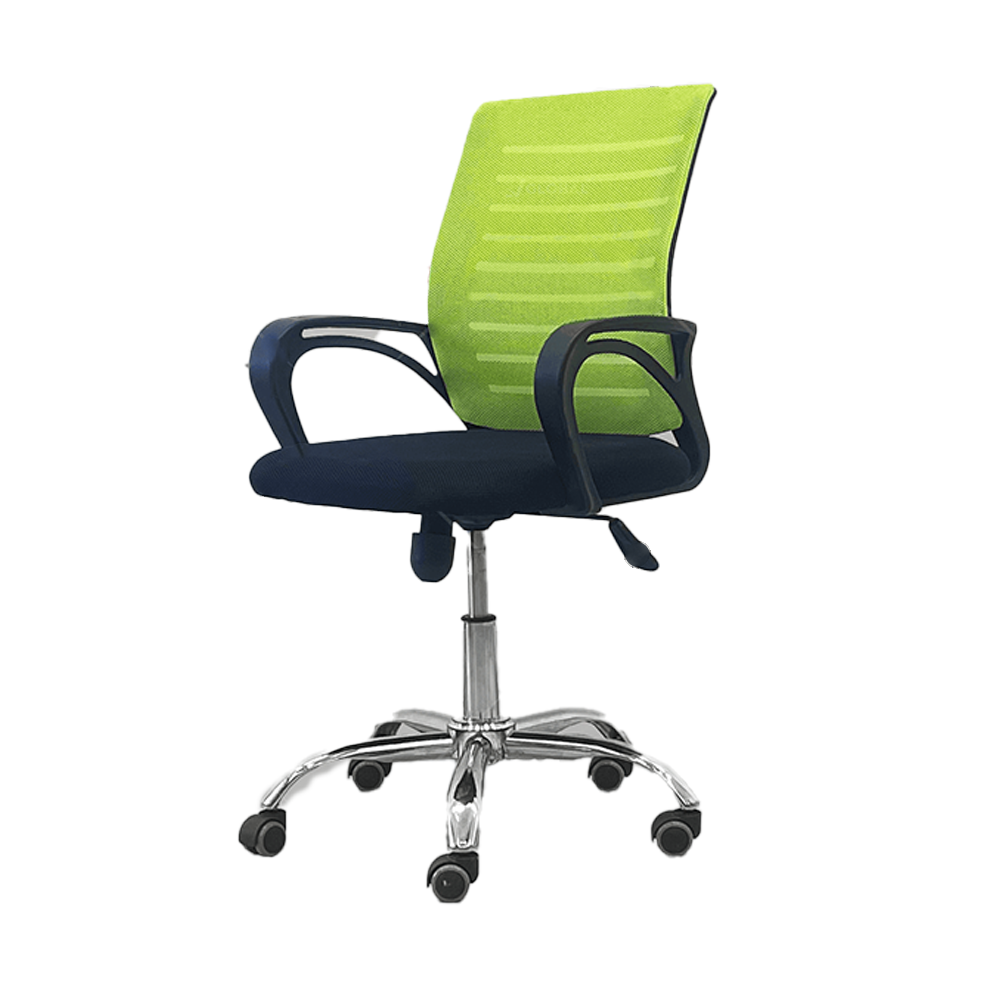 Fabric and Plastic Basic Executive Office Chair - Green and Black