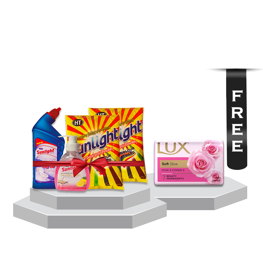 Sunlight Combo Pack - 1 with Lux Soap Bar Soft Glow - 100gm Free