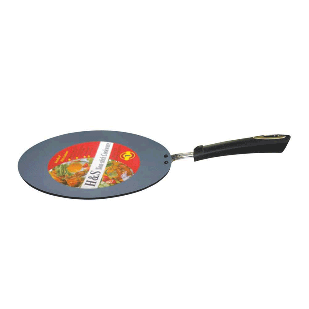 Hands 26 Cm Nonstick Aluminum Roti Tawa - Black