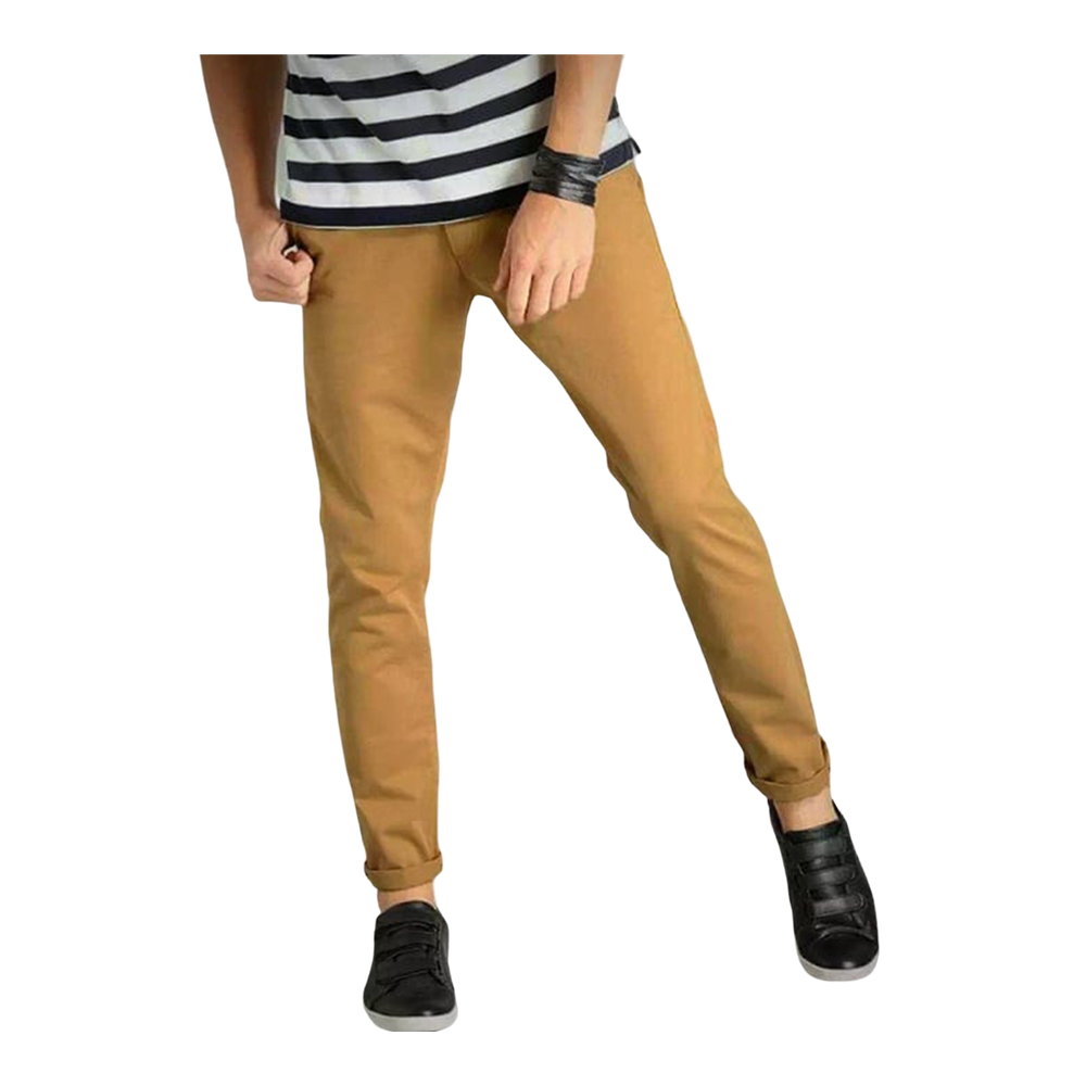 Cotton Chinos Gabardine Pant For Men - Khaki - NZ-3139