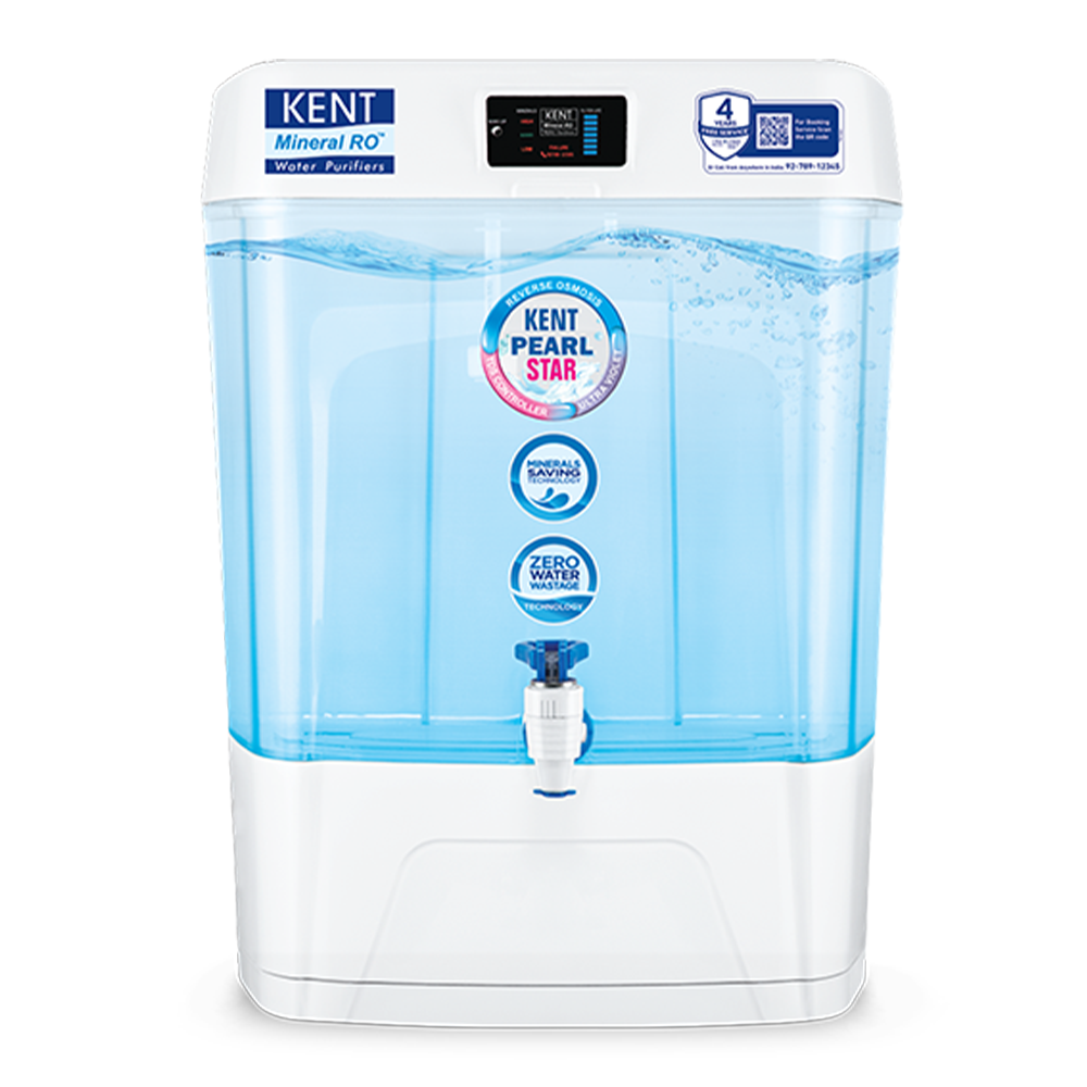 Kent Pearl Star RO+UV+UF Water Purifier - White - 11 Liters