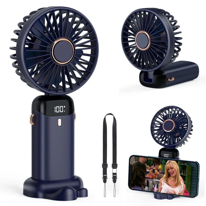 Rechargeable Portable 5 Speed Fan LED Display