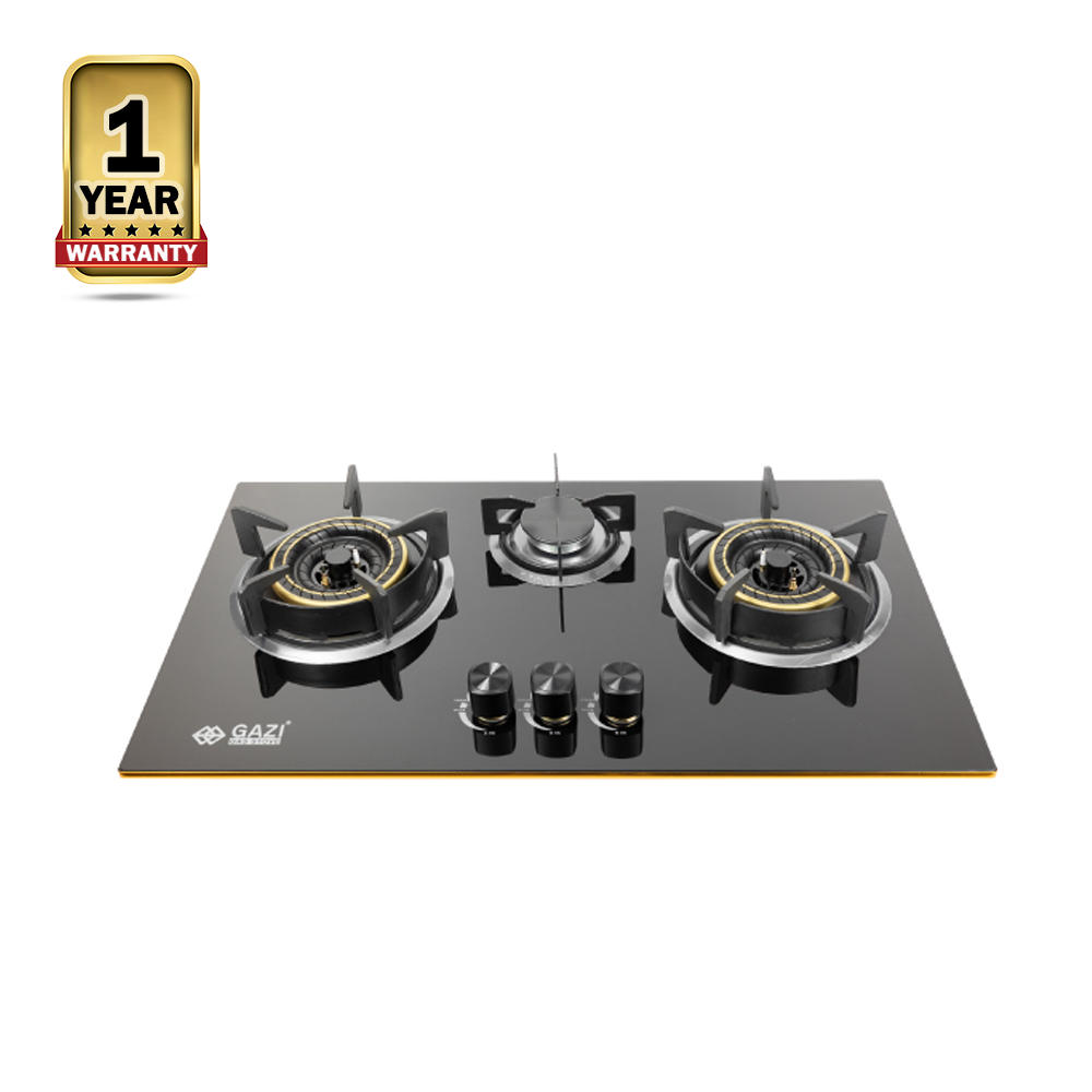 GAZI Smiss EG-B712G Tempered Glass Gas Stove - Black