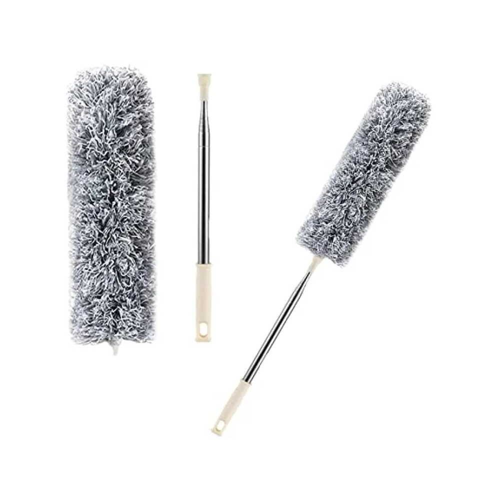 Portable Bendable Feather Long Microfiber Duster - Gray