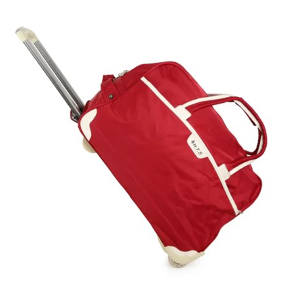 HTS HTS-20-RD Duffel Travel Trolley Bag - Red