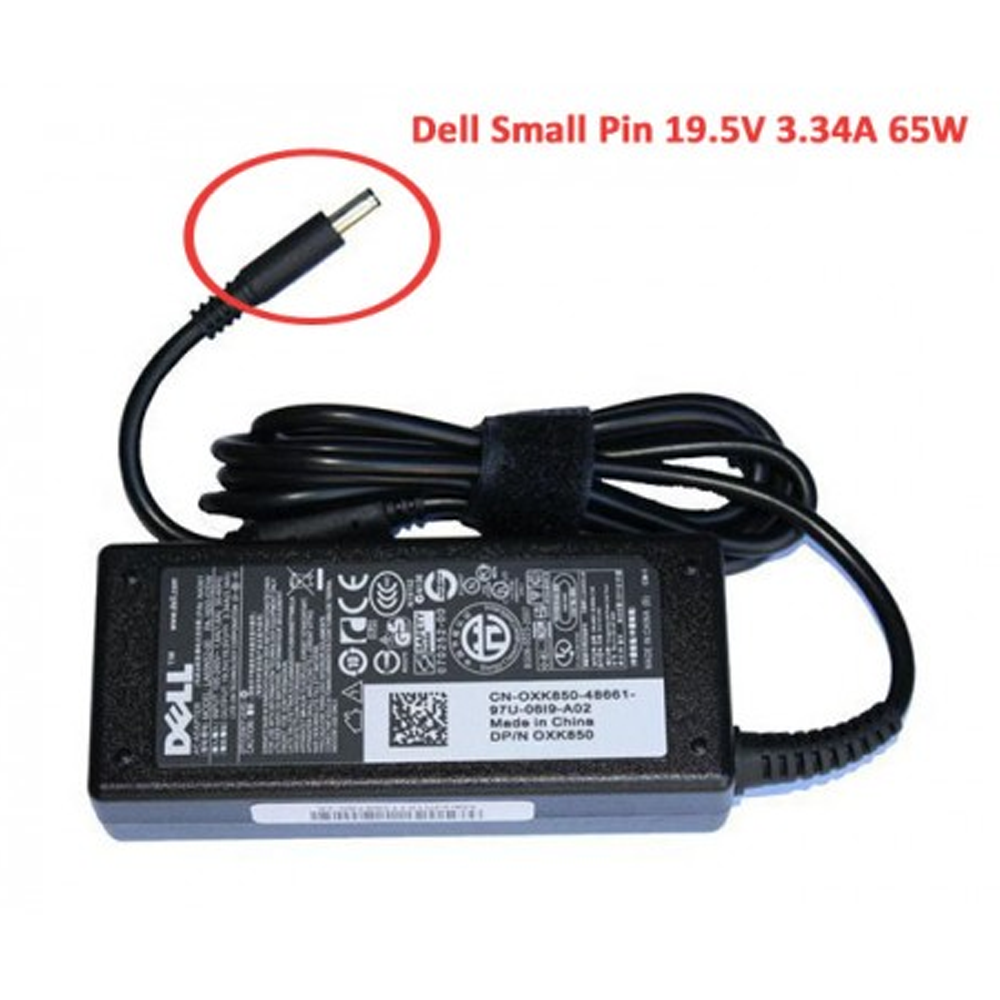 Laptop Power Charger Adapter 3.34A for Dell - 65W - Black