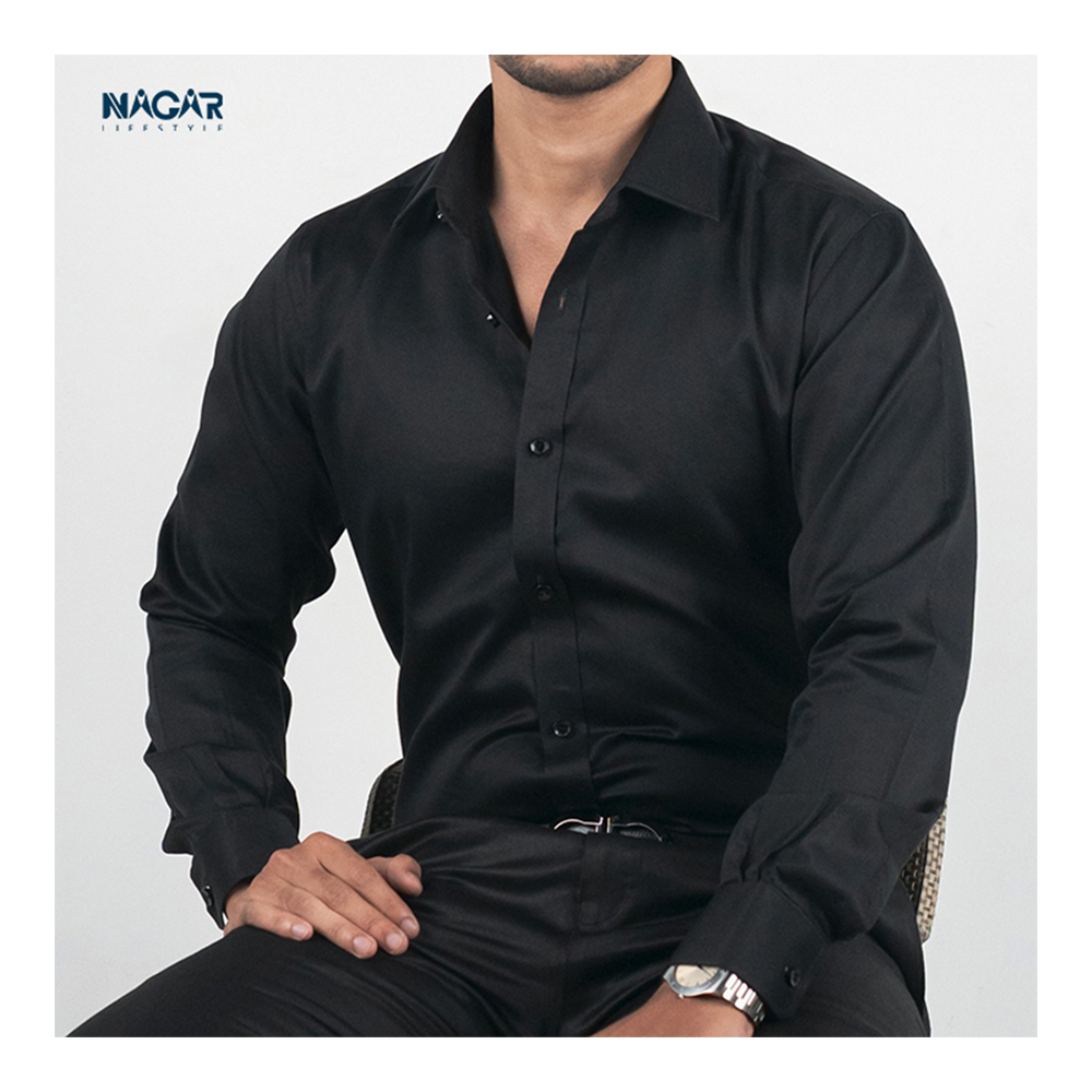 Cotton Full Sleeve Casual Shirt for Men - Black