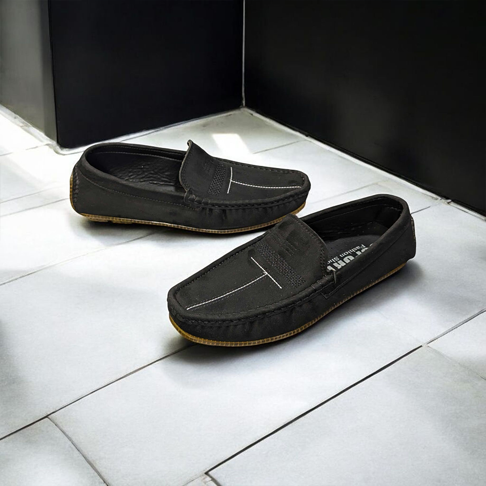 PU Leather Loafer Shoes for Men - Black