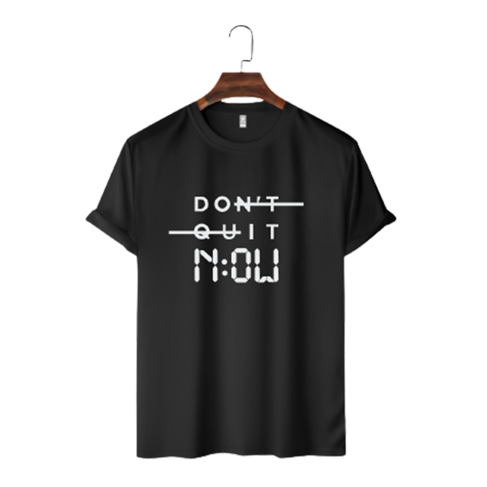 Cotton Half Sleeve T-Shirt For Men - Black - TS-214