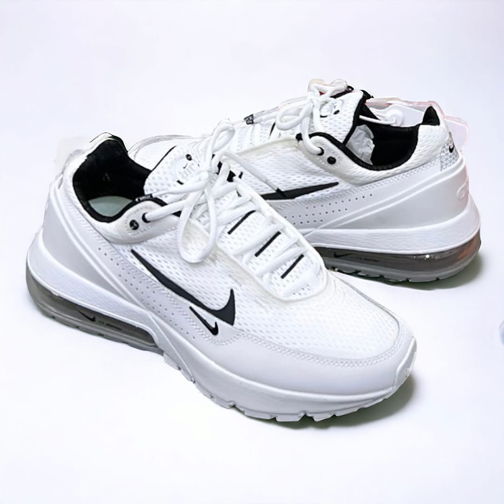 Air Max Pulse PU Leather Running Shoes For Men - OME Grade - White - WAMP-105