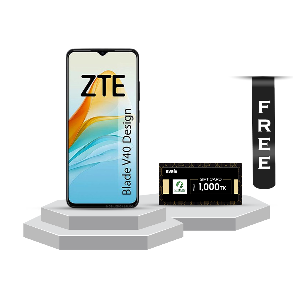 Buy Zte Blade V40 Design Smartphone - 6GB Ram - 128GB Rom - 50MP Camera - 6.6 Inch Display Get Artisan 1000tk Gift Card