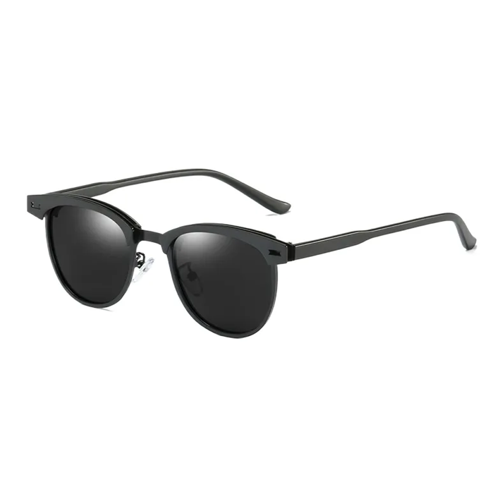Stainless Steel Polarized Anti-Reflective Sunglass For Men - Black