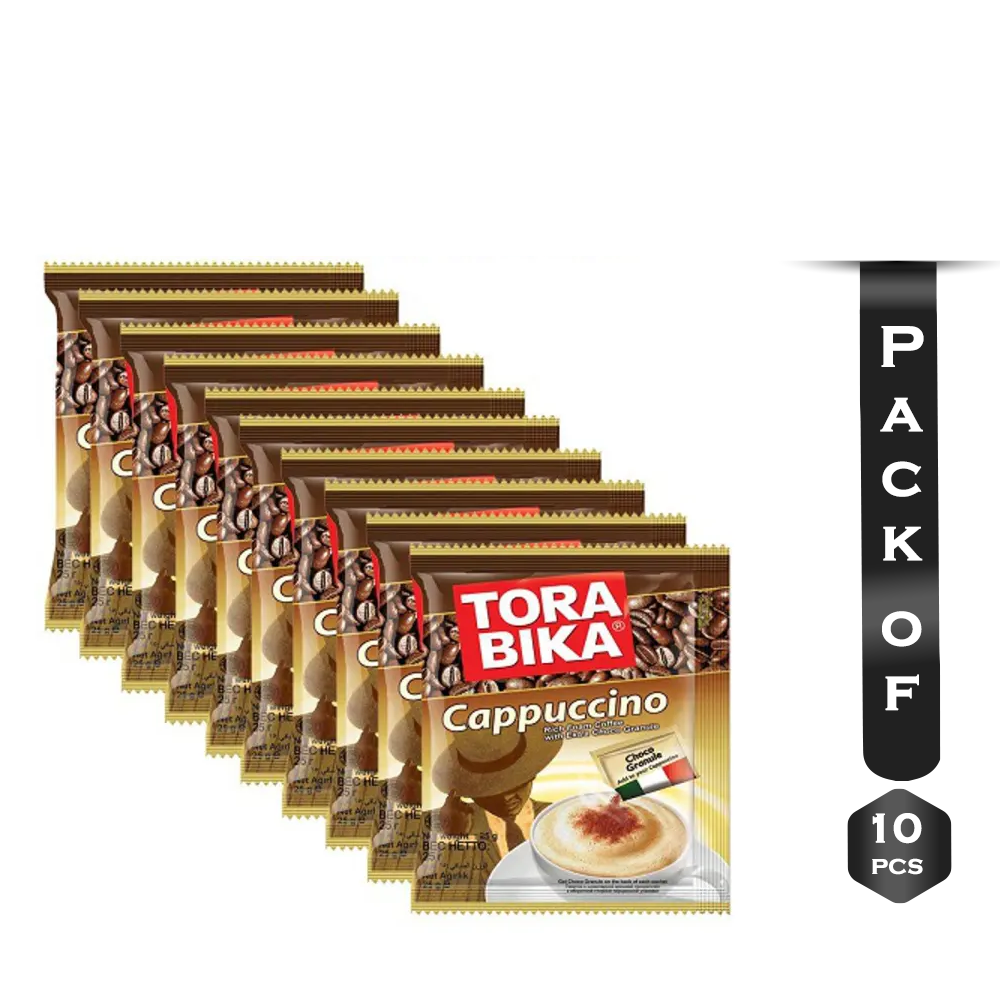 Pack of 10Pcs Tora Bika Cappuccino Coffee - 25gm 