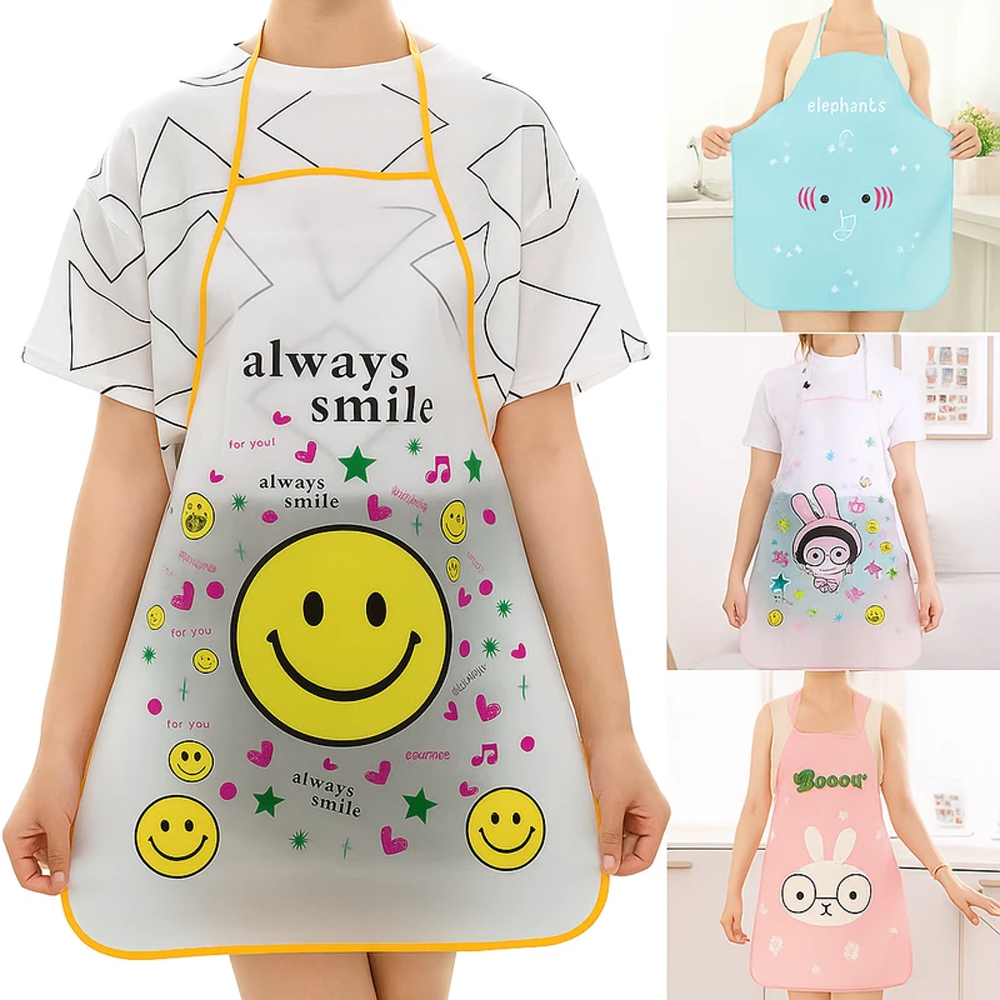 Re Usable Waterproof Cartoon Design Kitchen Apron