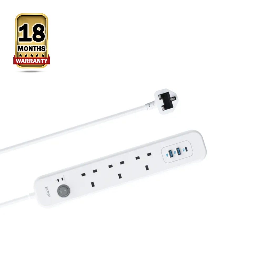 Anker PowerExtend 3 Plug USB Type-C Power Strip - White - A9136K21