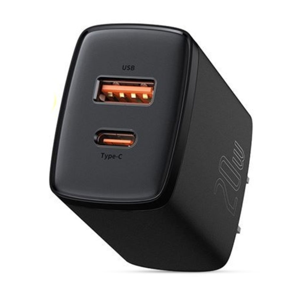 Baseus CCXJ -01 Compact Super 20 Watt Dual Port Quick Charger - Black